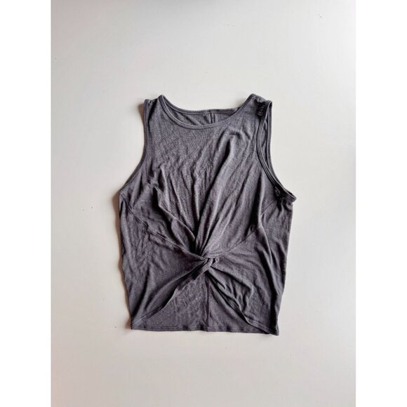 LULULEMON Breeze Through Nebula Grey Burnout Jersey Cropped Twist Tank, Size S - Picture 6 of 12